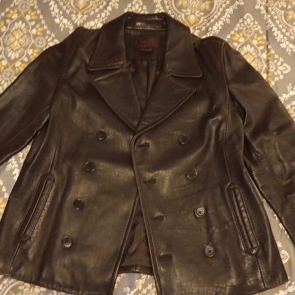 Polo Ralph Lauren Lambskin Leather Pea Coat size Large - Picture 4 of 5